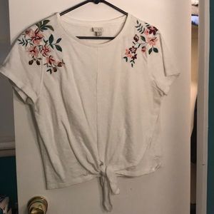 A new day tie front floral top